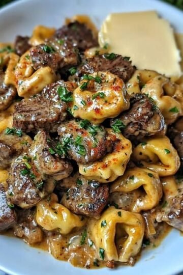 One-Pan Cowboy Butter Tortellini Steak Bites
