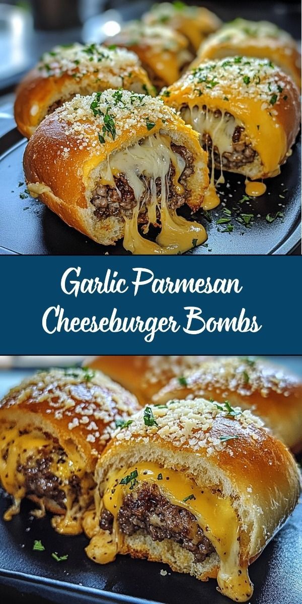 Garlic Parmesan Cheeseburger Bombs