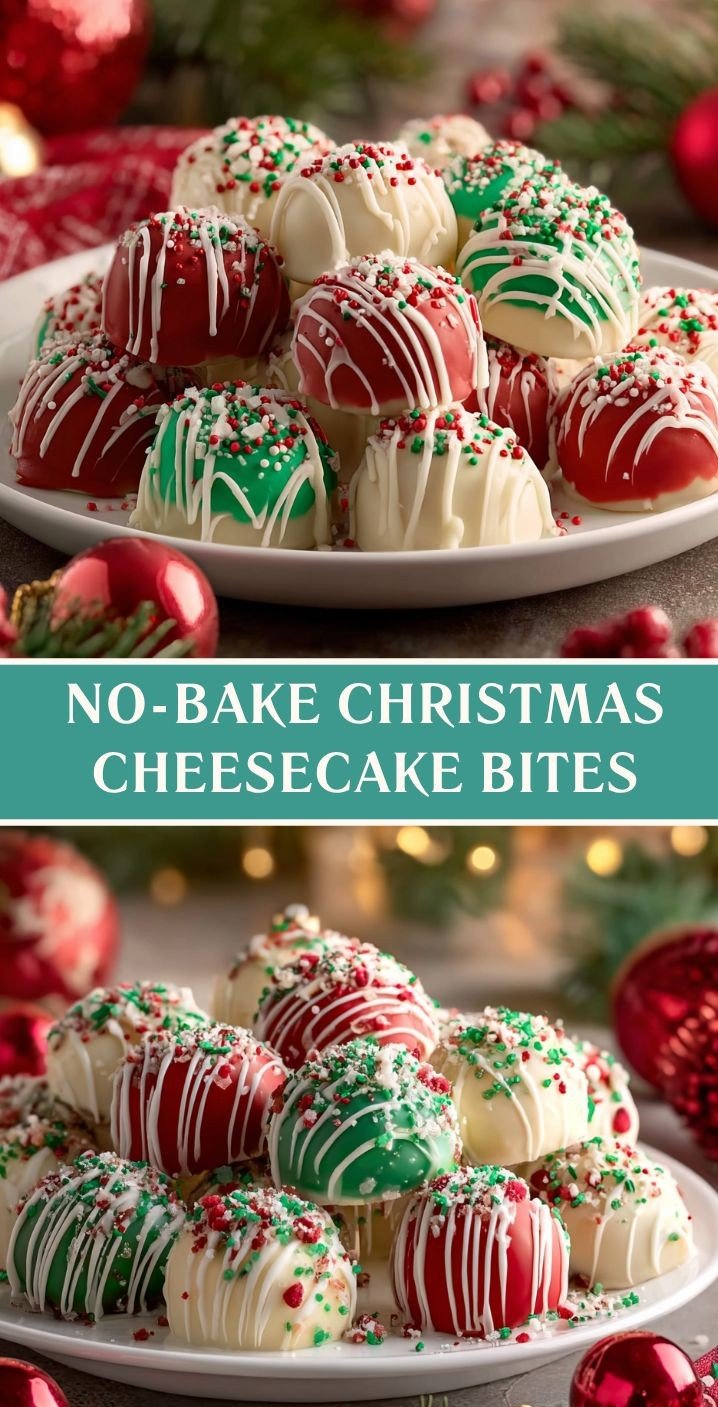 No-Bake Christmas Cheesecake Bites