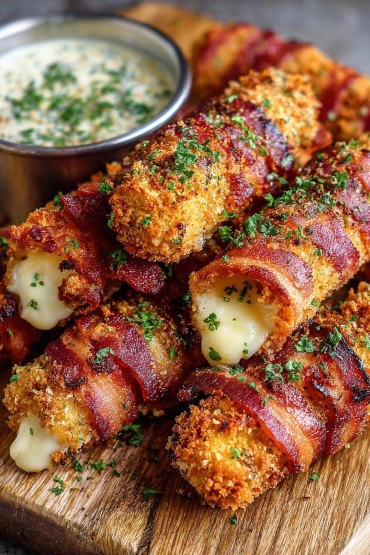 Bacon Wrapped Mozzarella Sticks
