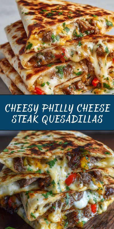 Cheesy Philly Cheese Steak Quesadillas