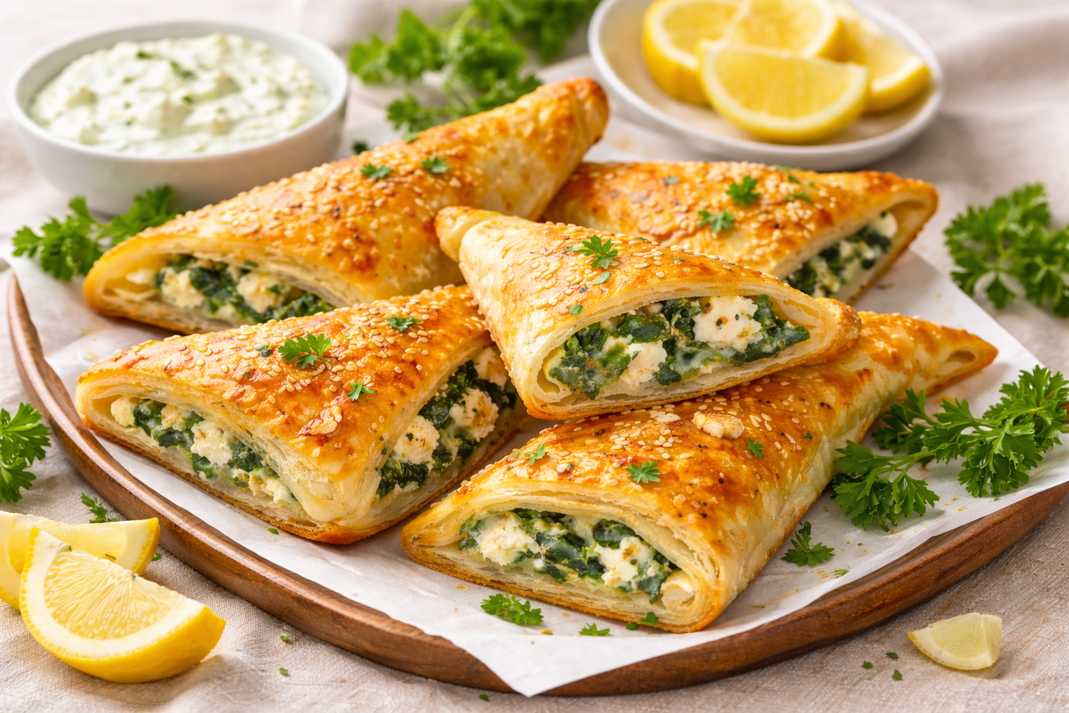 Feta and Spinach Stuffed Puff Pastry