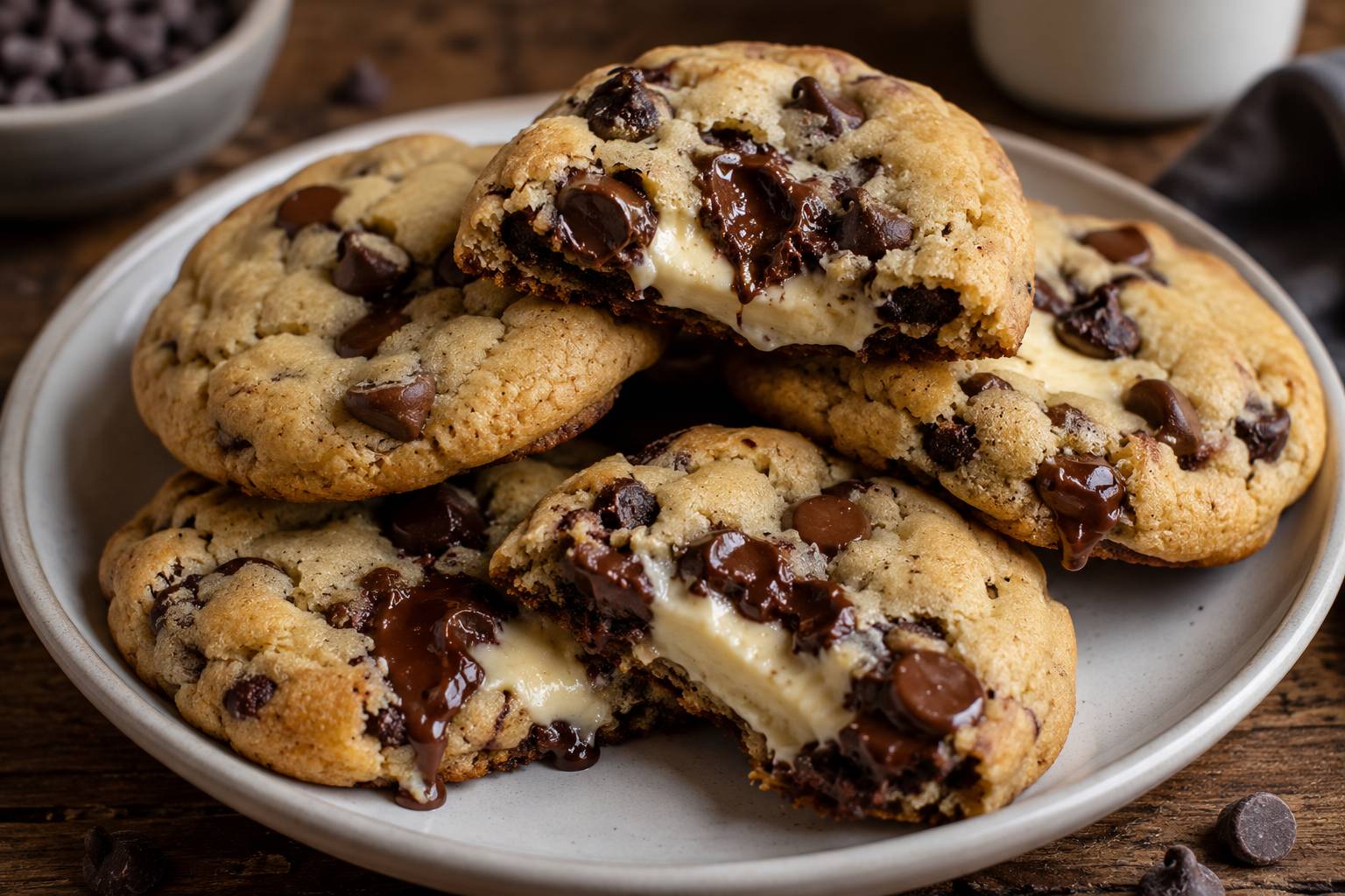 Cheesecake Stuffed Chocolate Chip Cookies