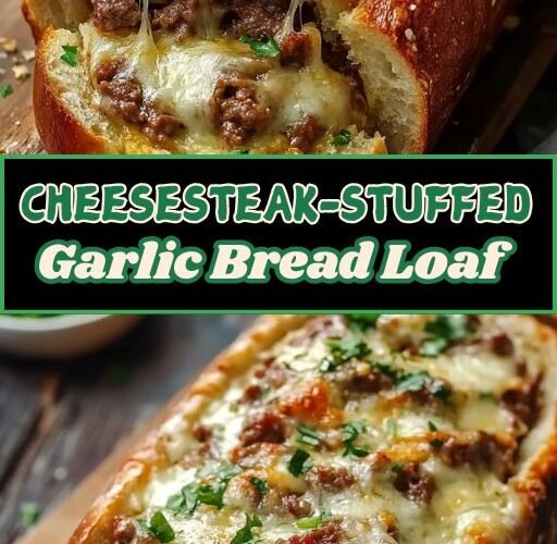 Cheesesteak Stuffed Garlic Bread Loaf
