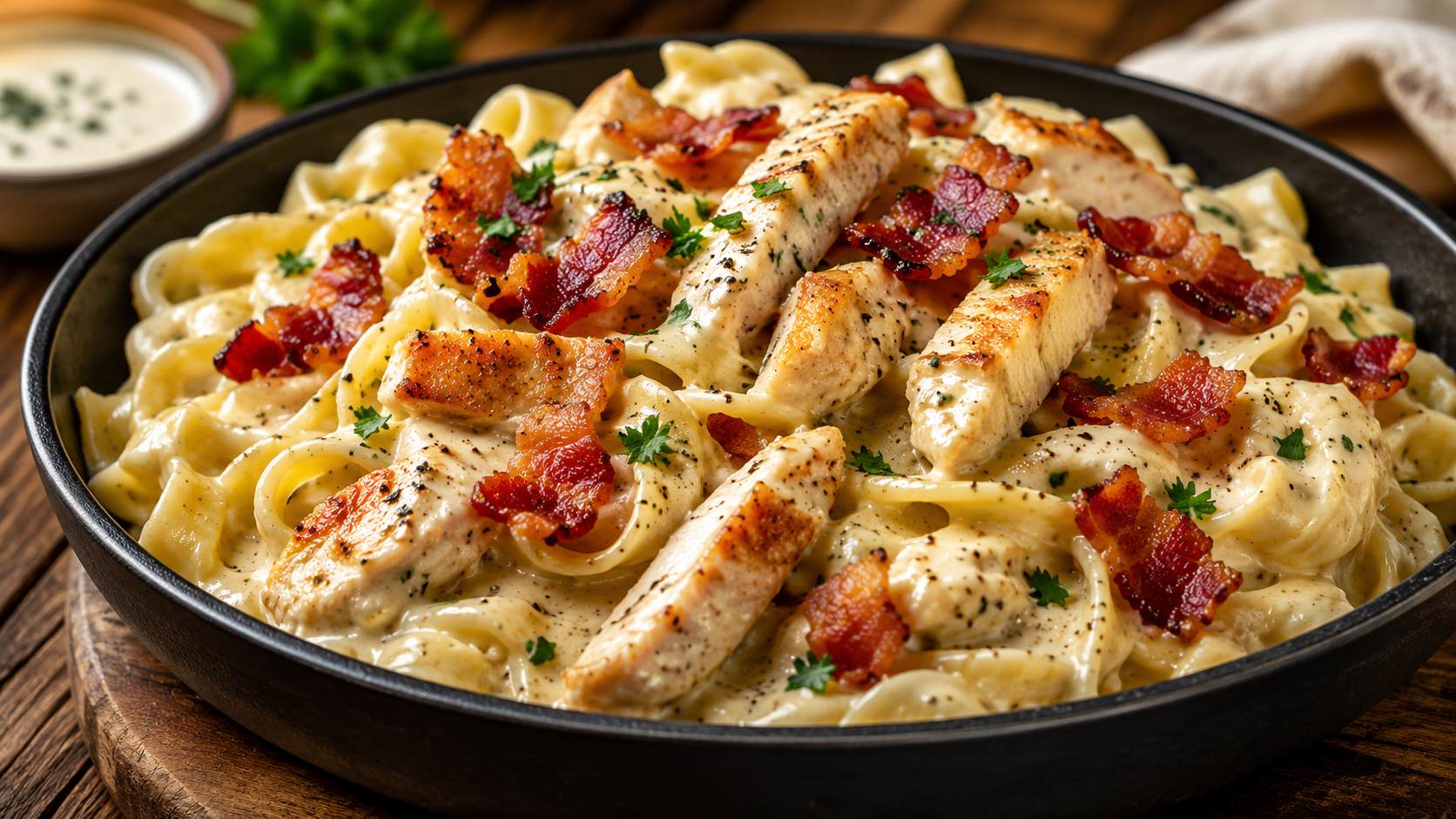Creamy Chicken Bacon Ranch Pasta