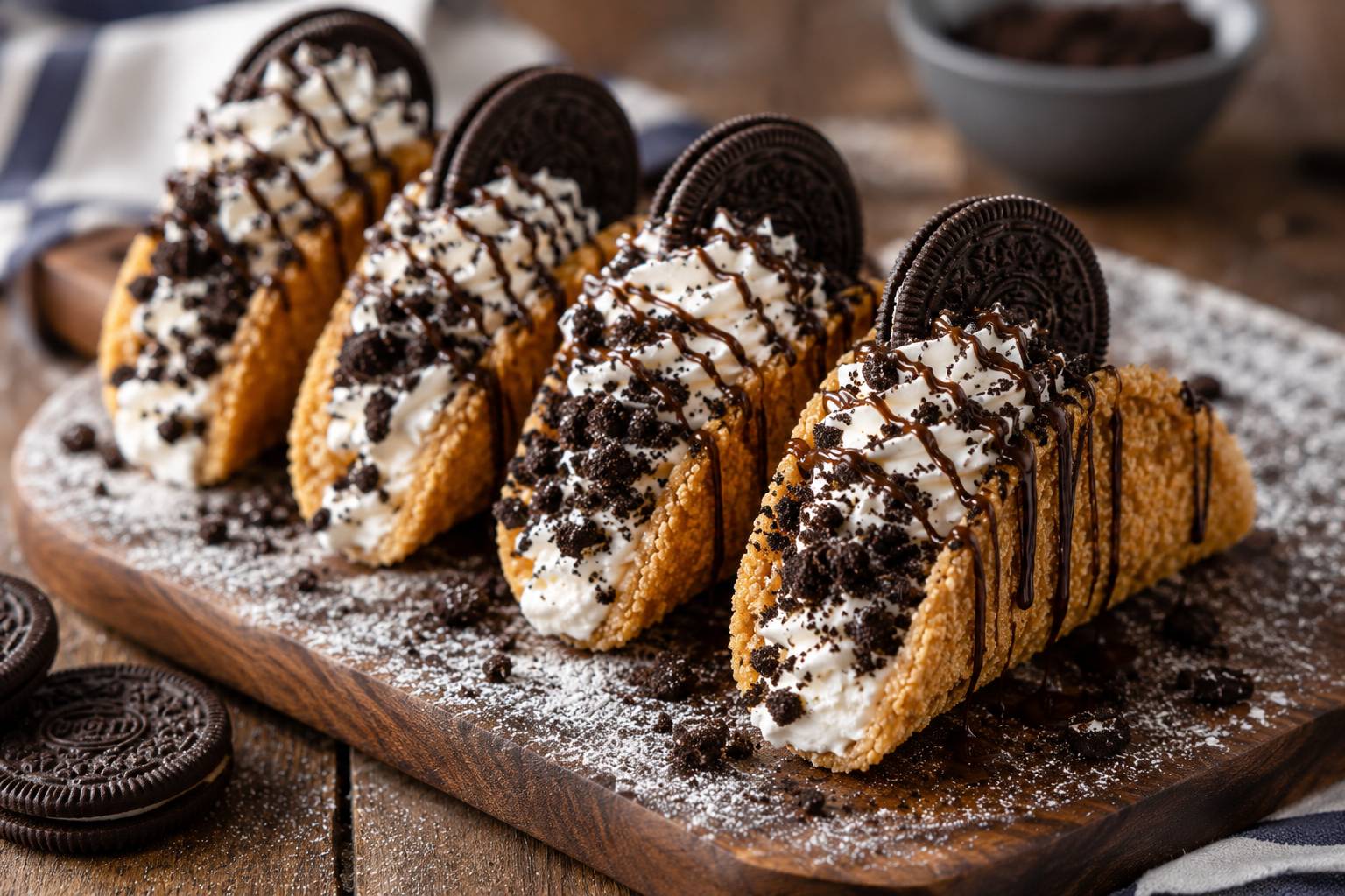 Oreo Crunch Cheesecake Tacos
