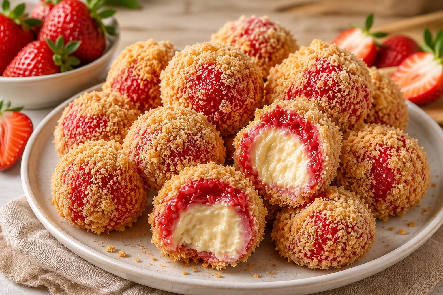 Strawberry Cheesecake Crunch Bites