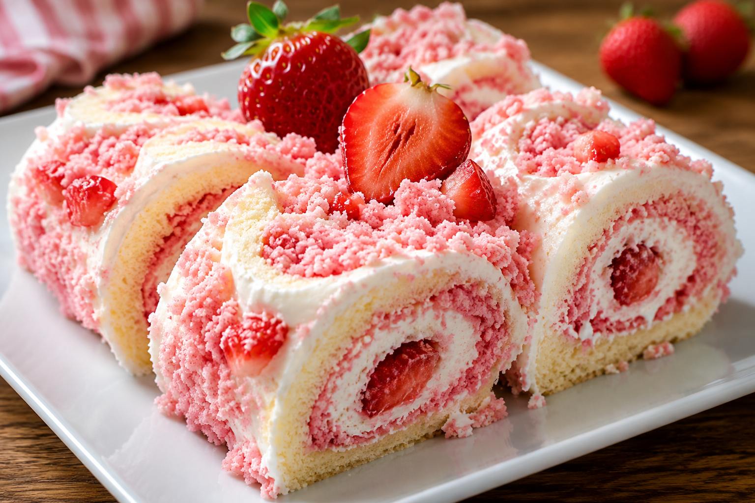 Strawberry Shortcake Cheesecake Rolls