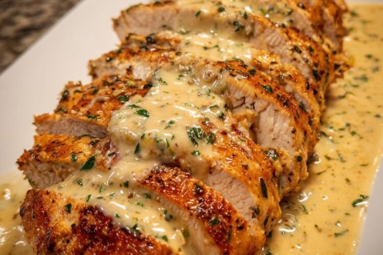 Baked Caesar Chicken , Creamy Garlic Parmesan Perfection