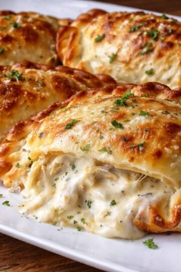 Cheesy Chicken Alfredo Calzones