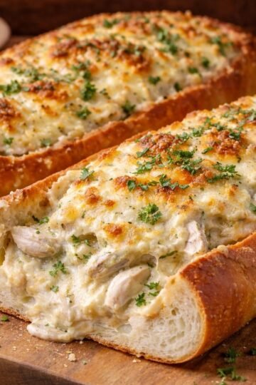 Chicken Alfredo Stuffed Bread