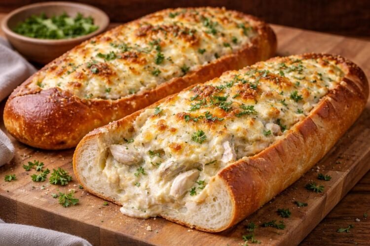 Chicken Alfredo Stuffed Bread