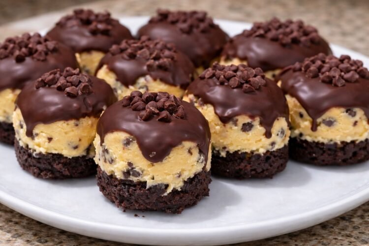 Chocolate Chip Cookie Dough Brownie Bites