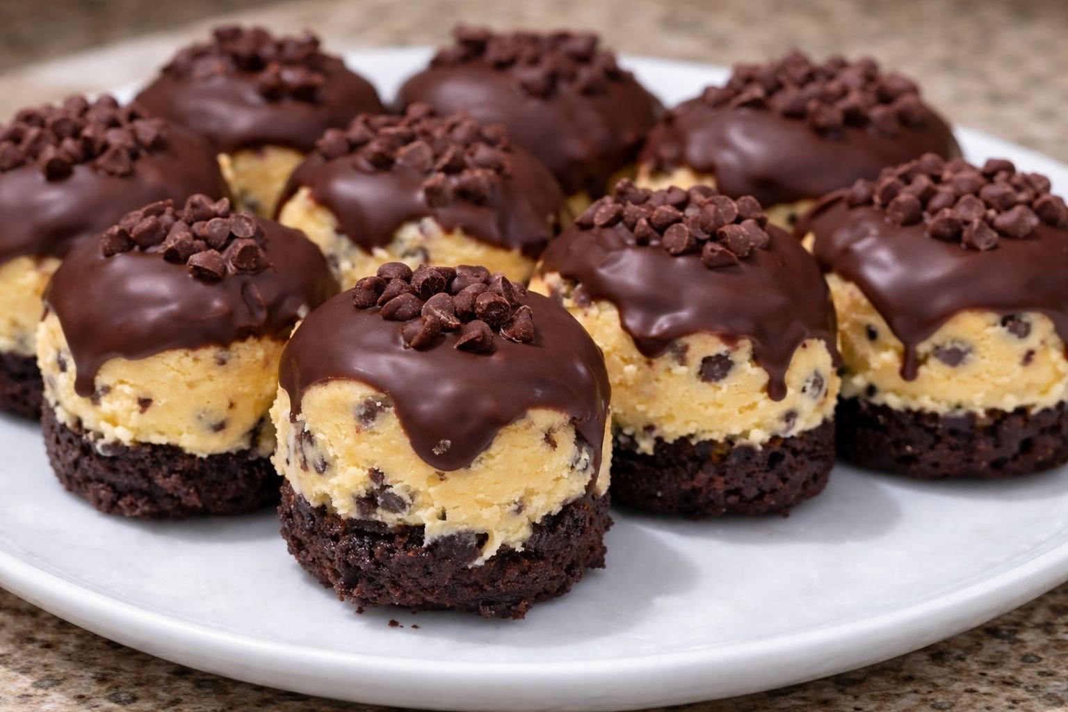 Chocolate Chip Cookie Dough Brownie Bites
