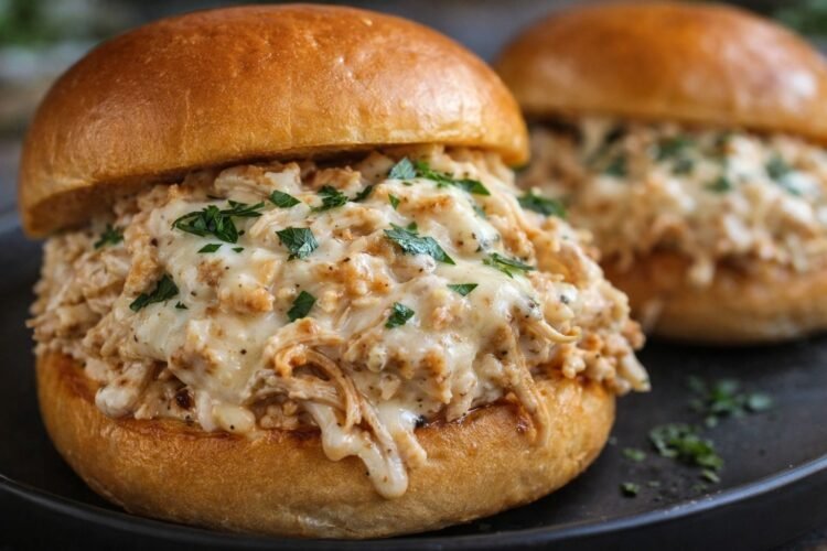 Creamy Chicken Alfredo Sloppy Joes