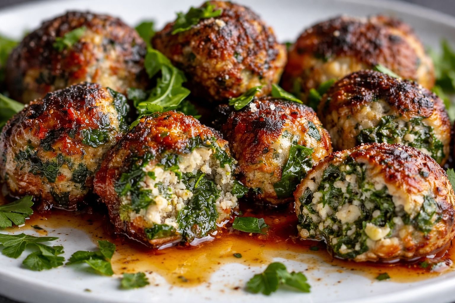 Spinach Garlic Meatballs