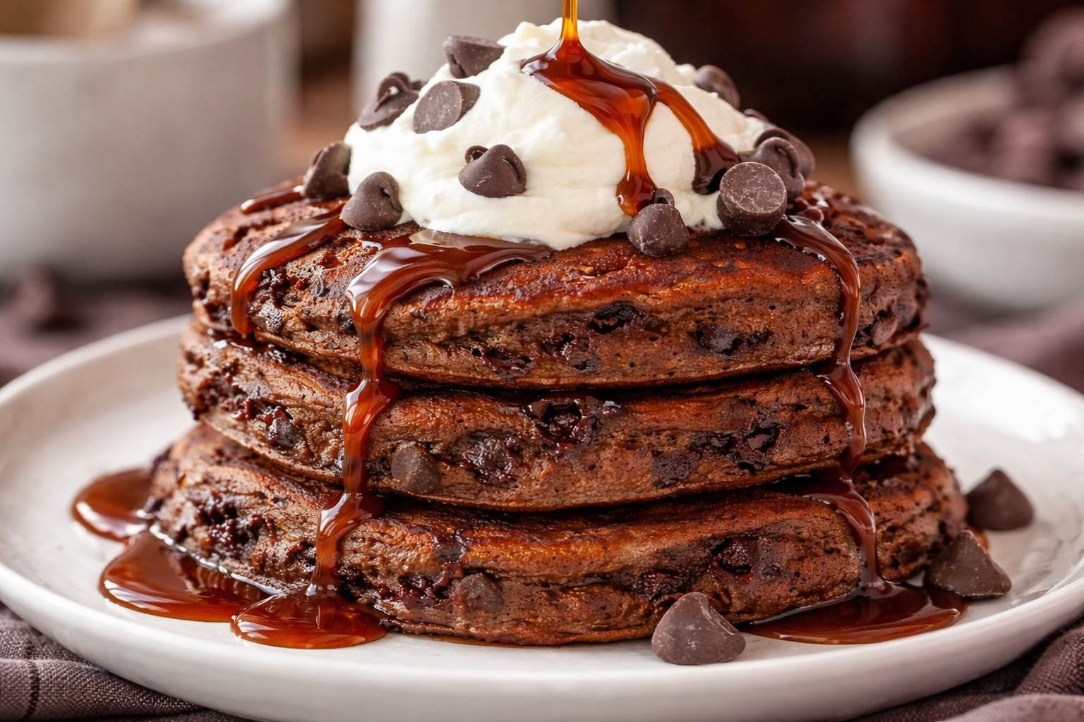 Fluffy Chocolate Pancakes