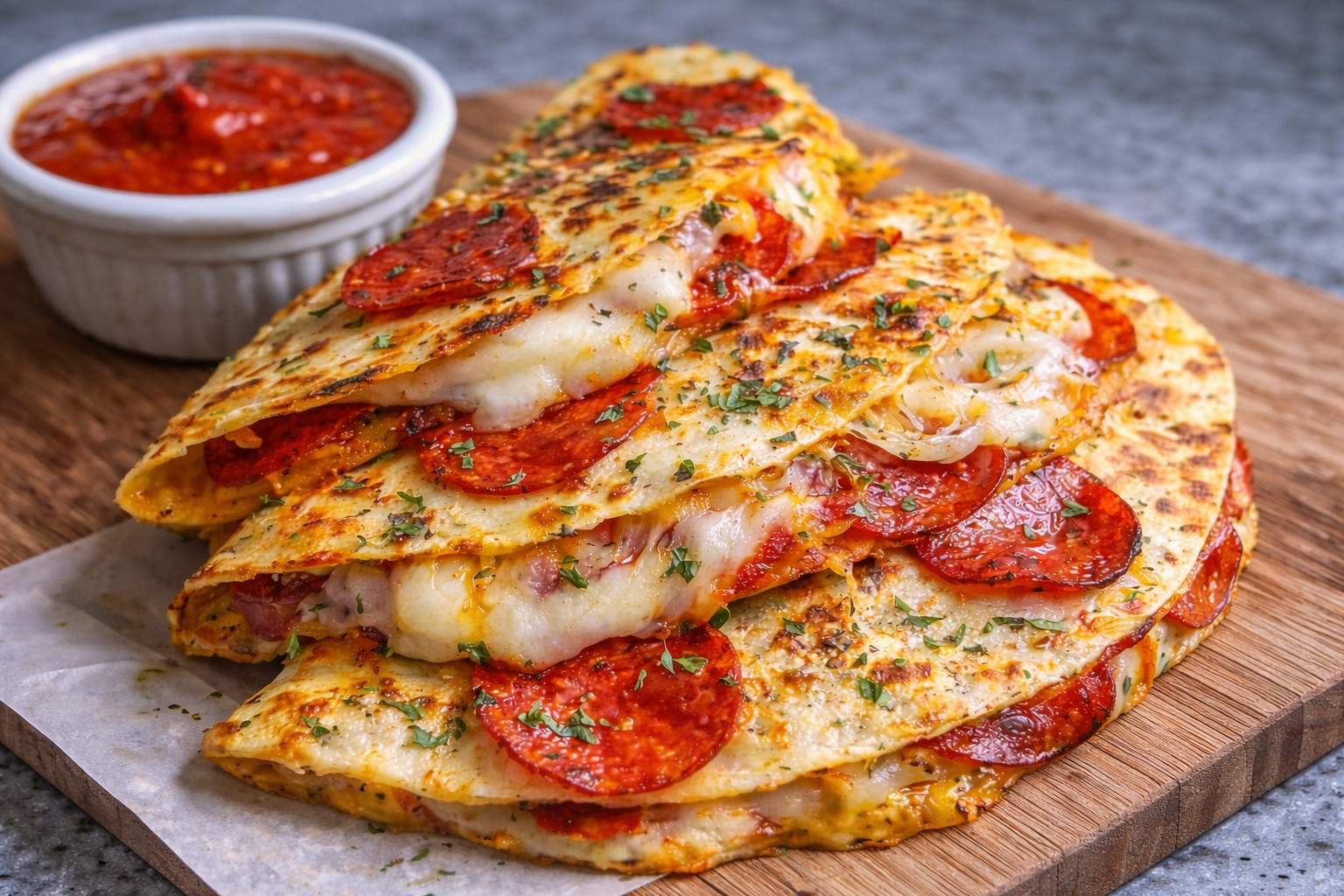 Pepperoni Pizza Quesadillas
