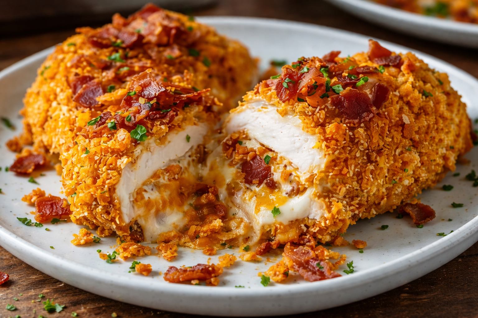 Cream Cheese & Bacon Stuffed Doritos Chicken