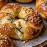Mozzarella Stuffed Rosemary Parmesan Soft Pretzels