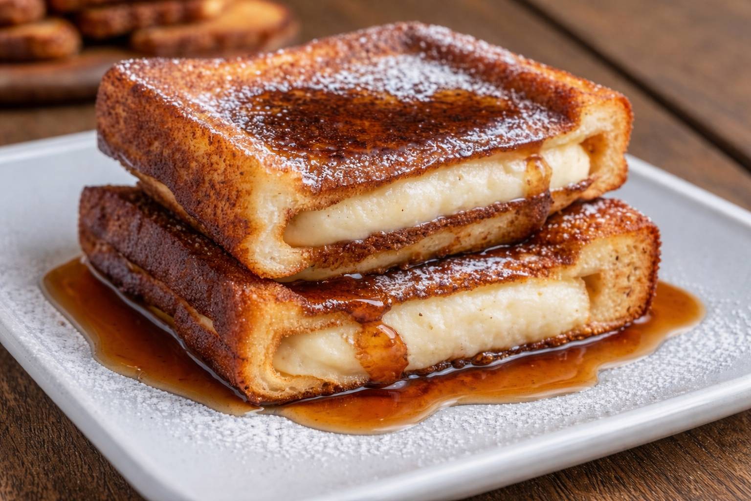 Sweet & Crispy Churro Stuffed French Toast