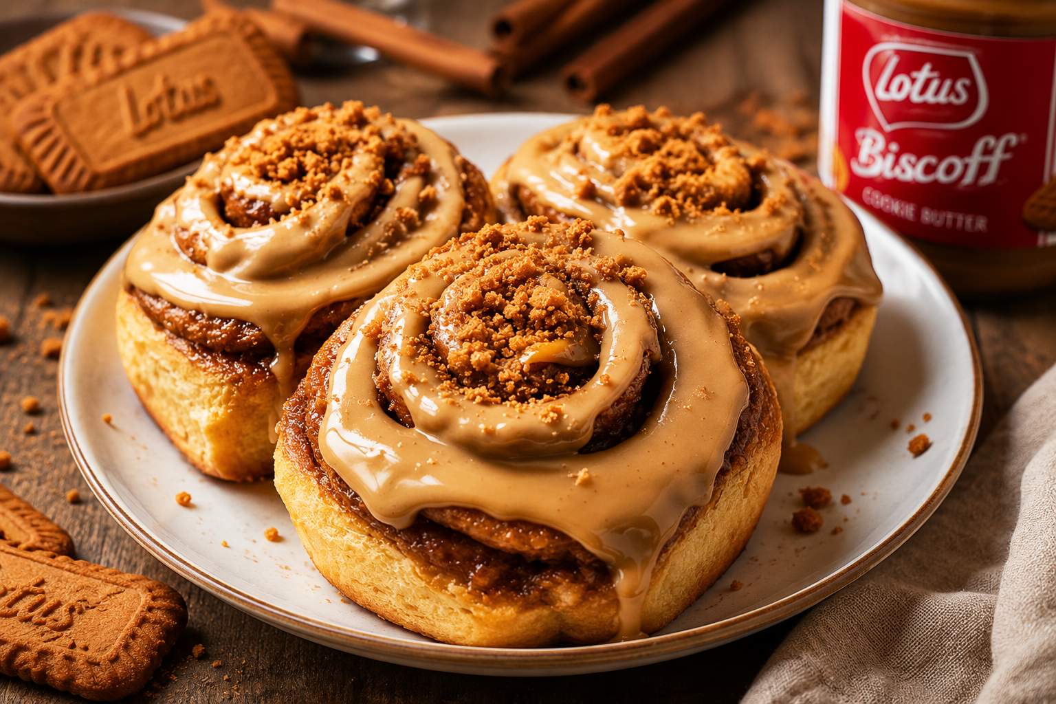 Biscoff Cookie Butter Cinnamon Rolls