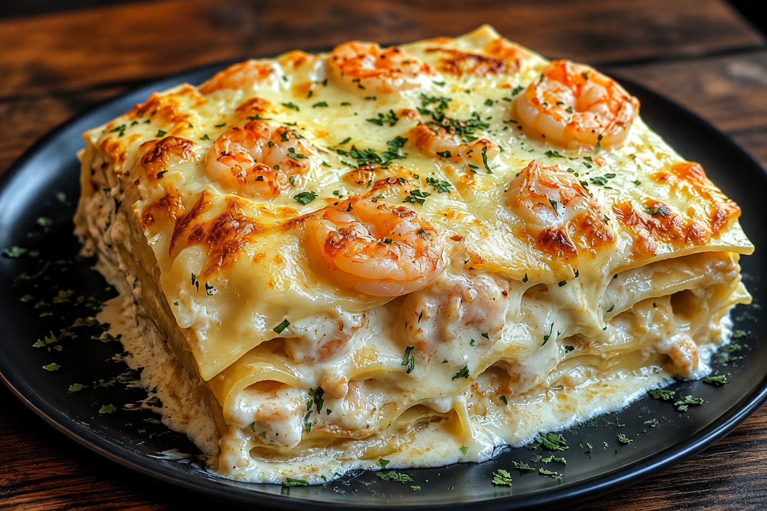 Garlic Butter Shrimp Scampi Lasagna
