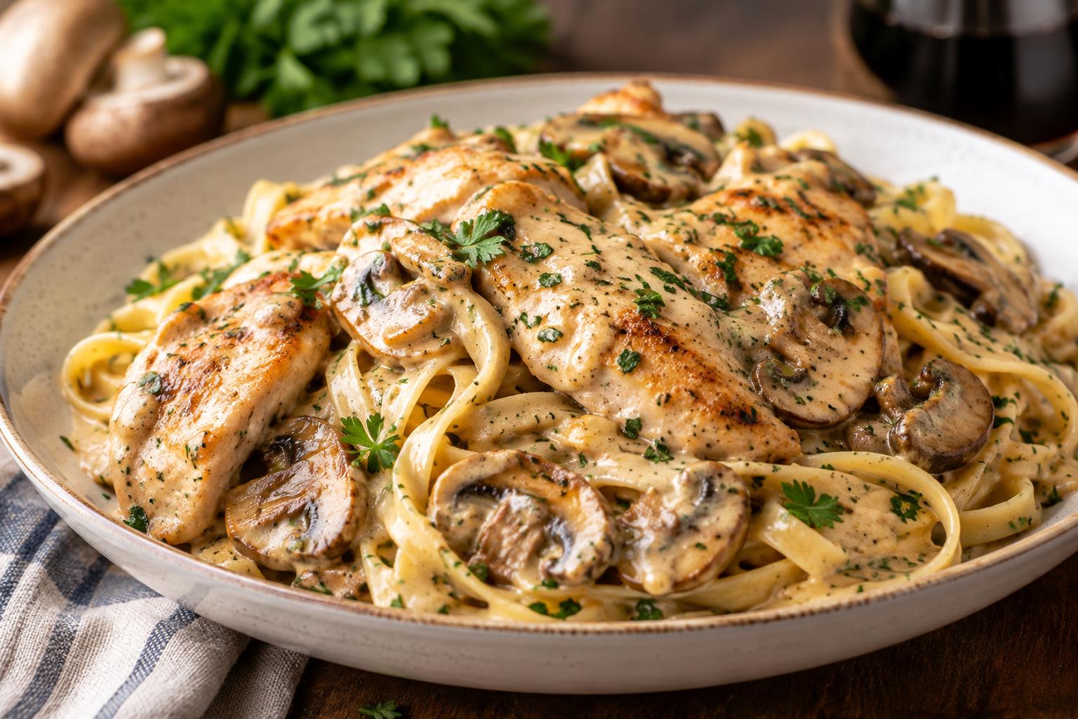 Creamy Chicken Marsala Pasta